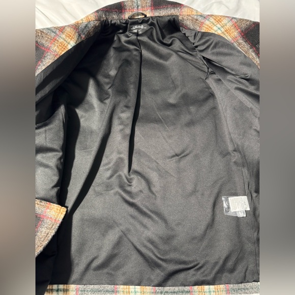 Charlie B Plaid Women's Coat - Black and Brown Wool Blend Size Small - Picture 6 of 13